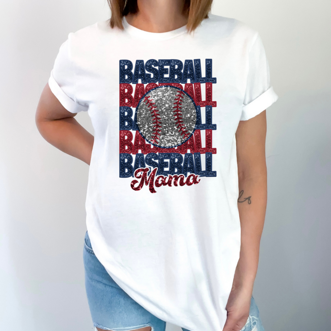 Baseball Mama Echo Glitter