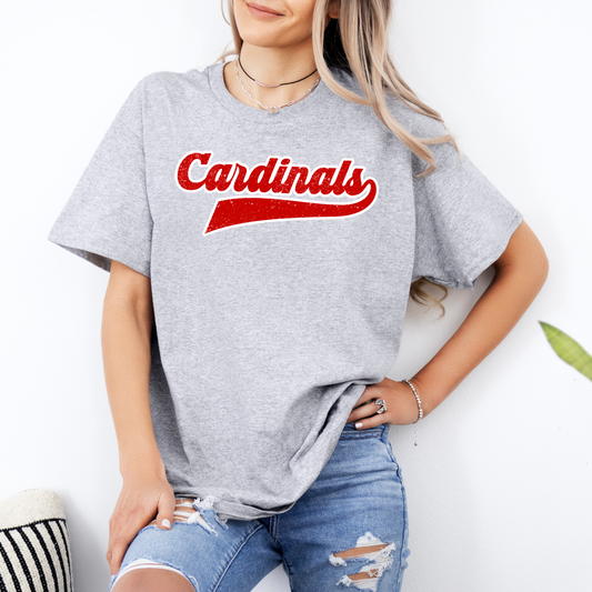 Cardinals Distressed Red