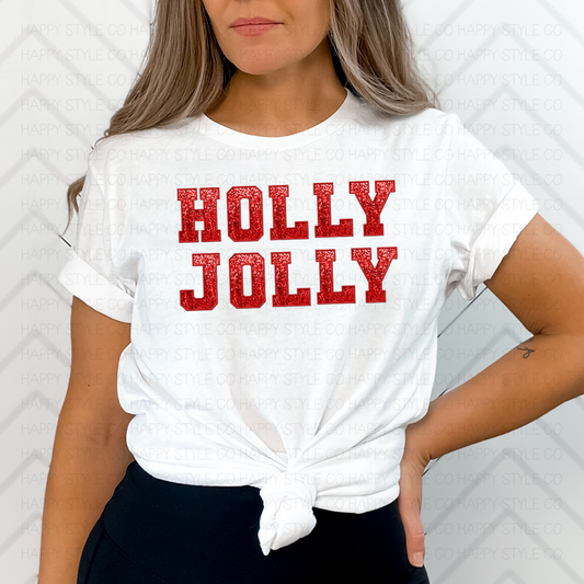 Faux Embroidery - HollyJolly Red