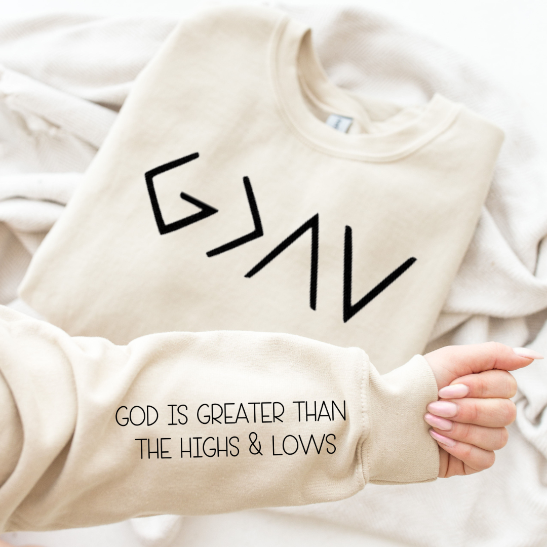 God is Greater Sleeve Print