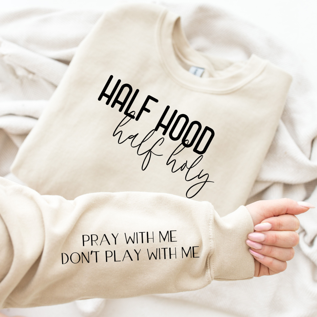 Half Hood Half Holy Sleeve Print