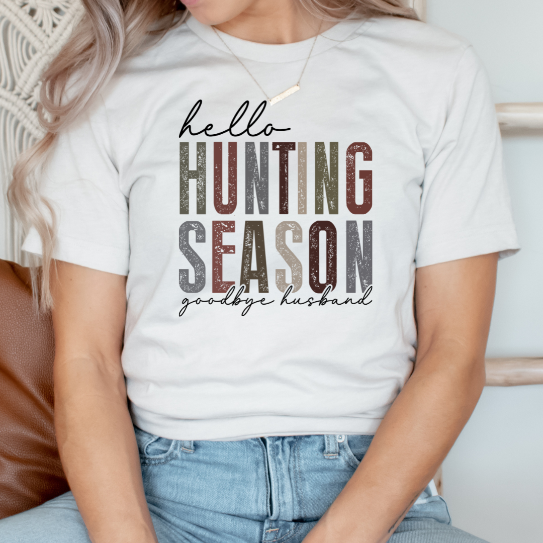 Hello Hunting Season Distressed