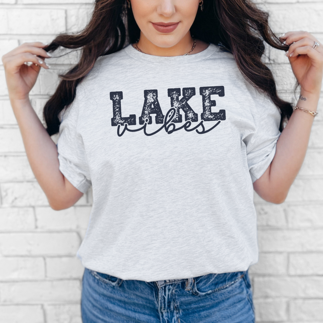 Lake Vibes Distressed Navy Blue