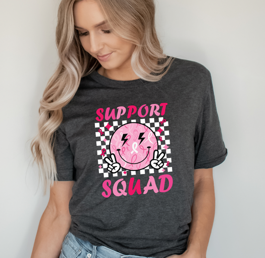 Pink Support Squad Checkered