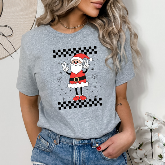 Retro Christmas Checkered - Santa