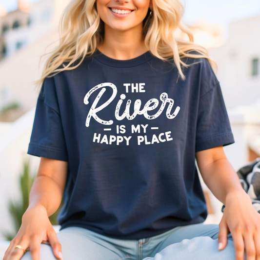 River My Happy Place Distressed White