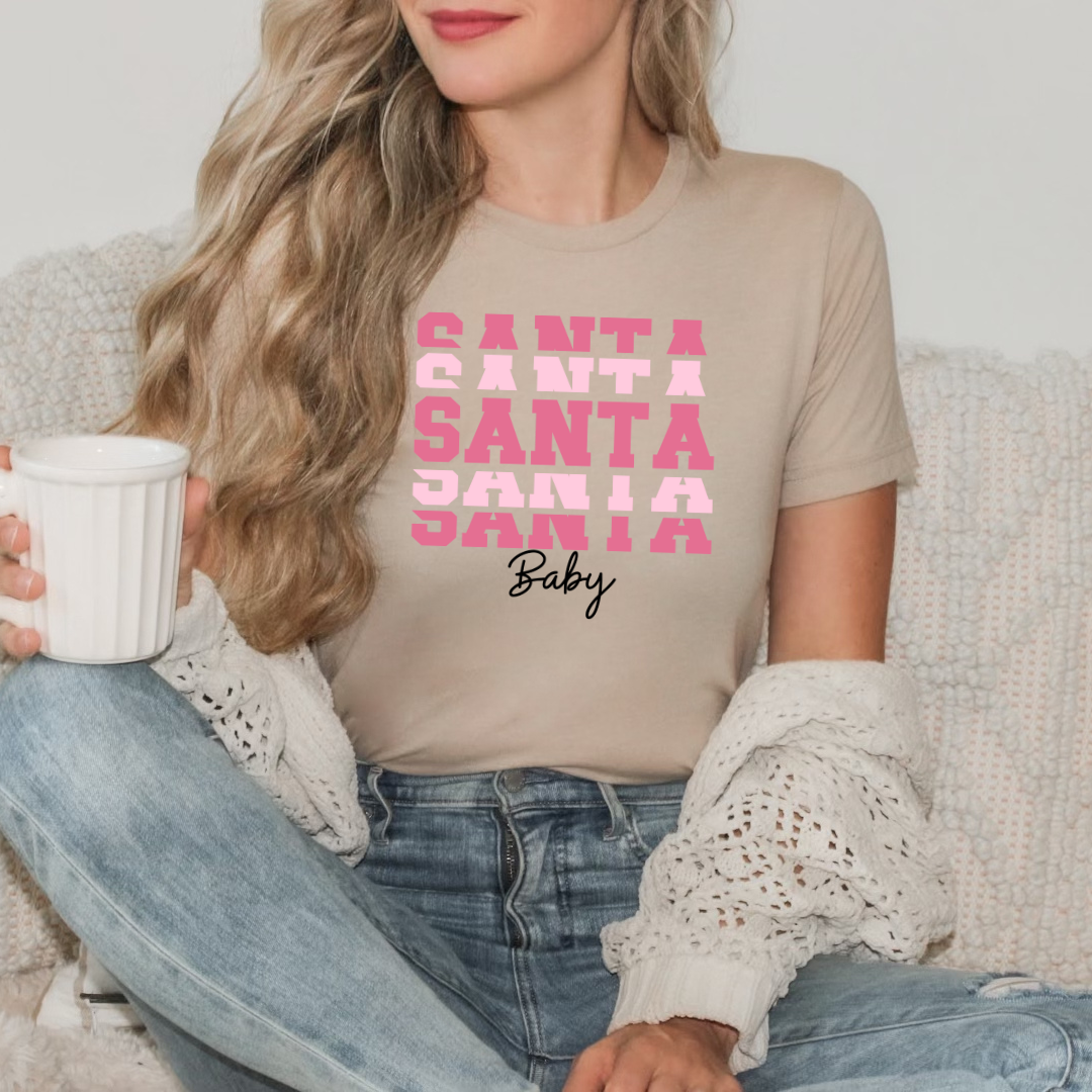 Santa Baby Echo Text Pink