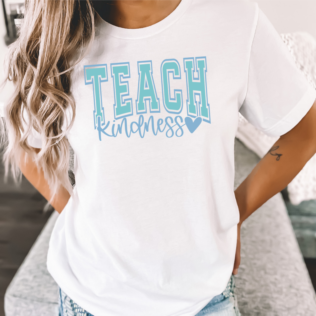 Teach Kindness Blue Outline