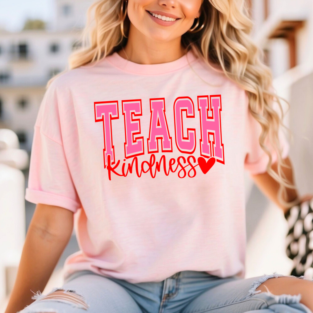 Teach Kindness Red Outline