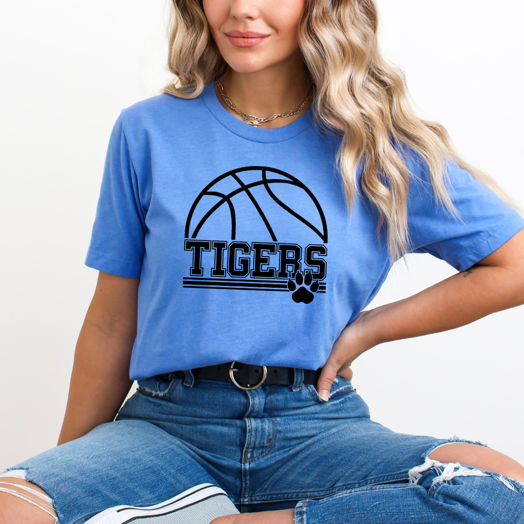 Tigers with Half Basketball and Paw