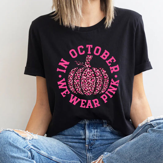 In October We Wear Pink Leopard Pumpkin