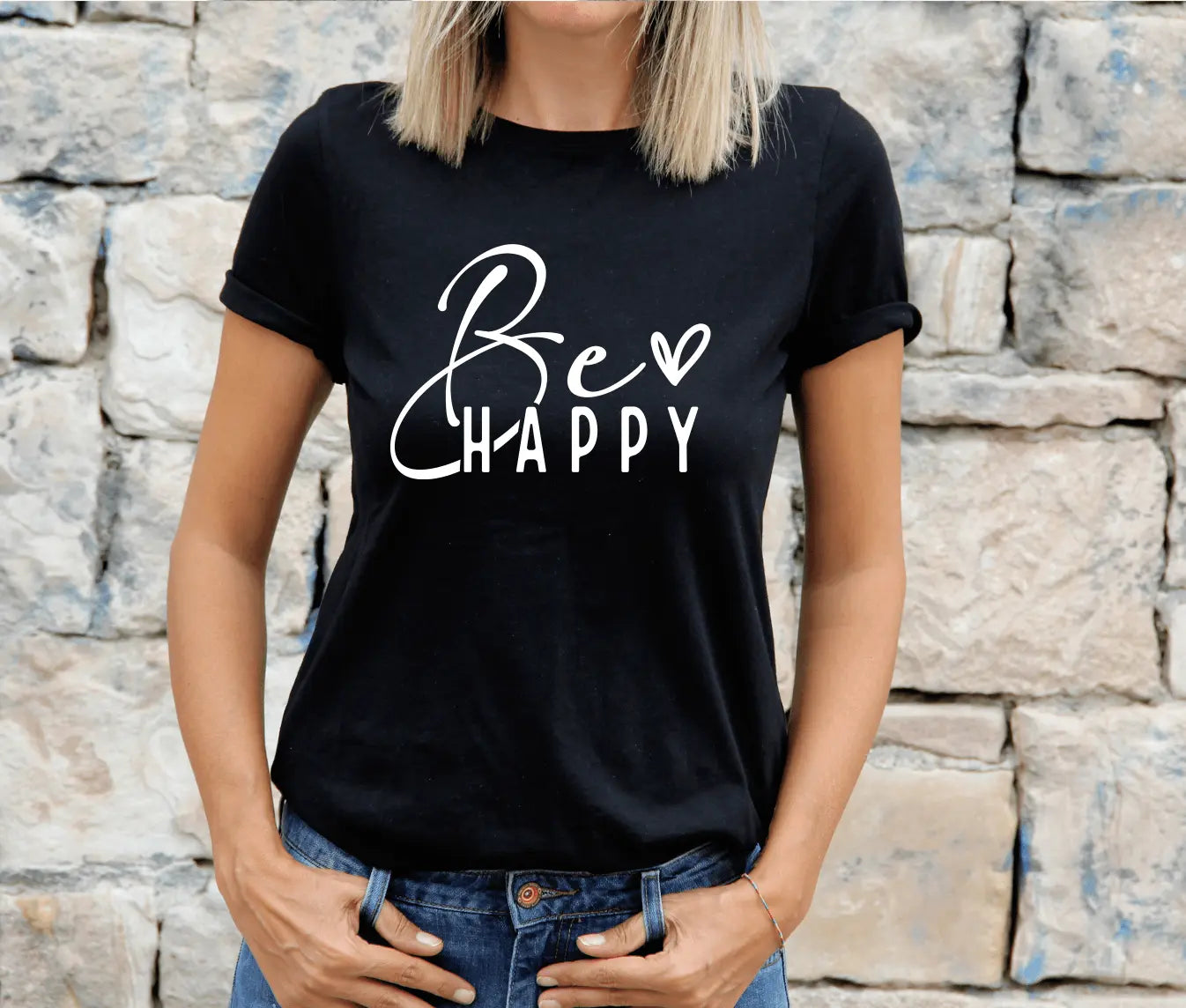 Simple Be Happy Heart - Happy Style Co