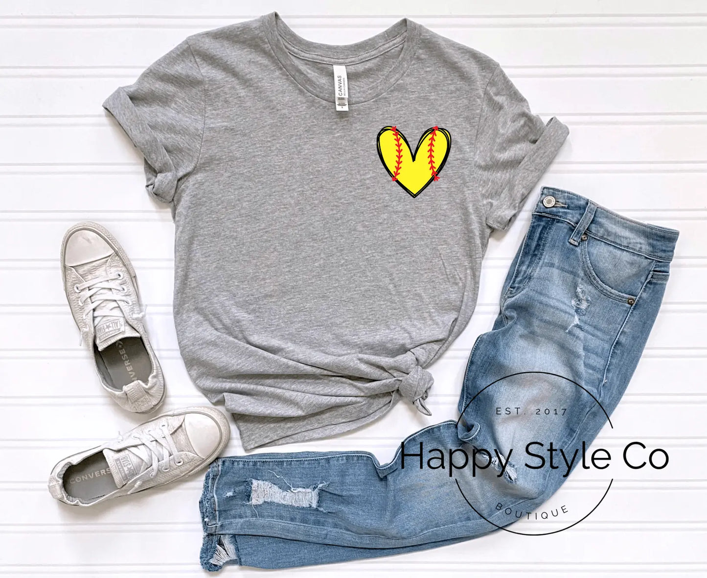 Softball Pocket Heart - Happy Style Co