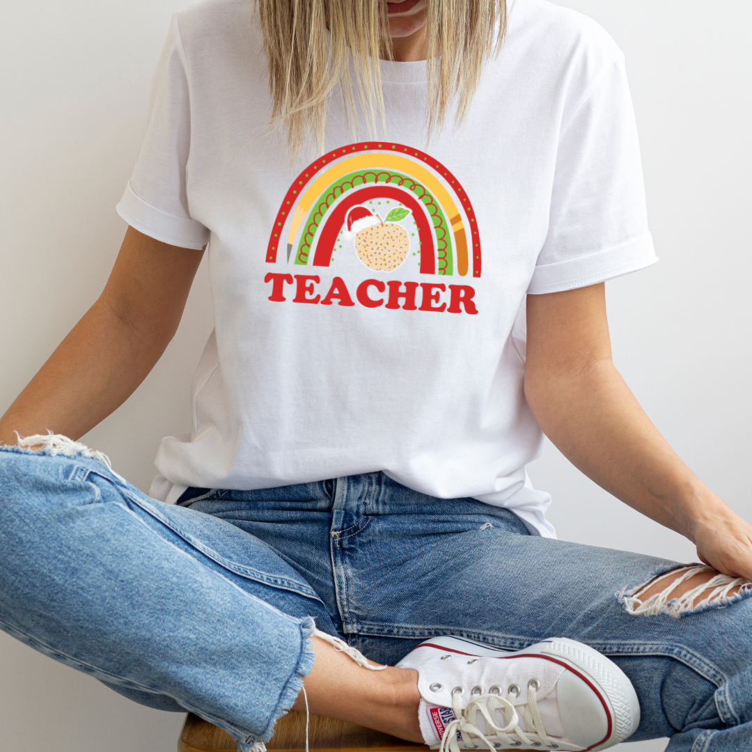 Teacher Rainbow Leopard Apple