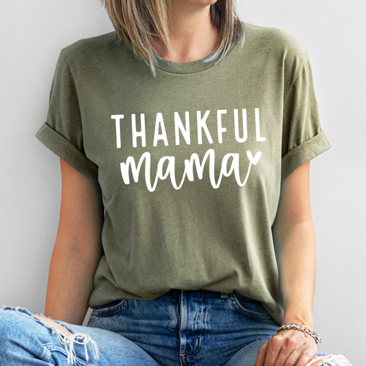 Thankful Mama Cursive Heart